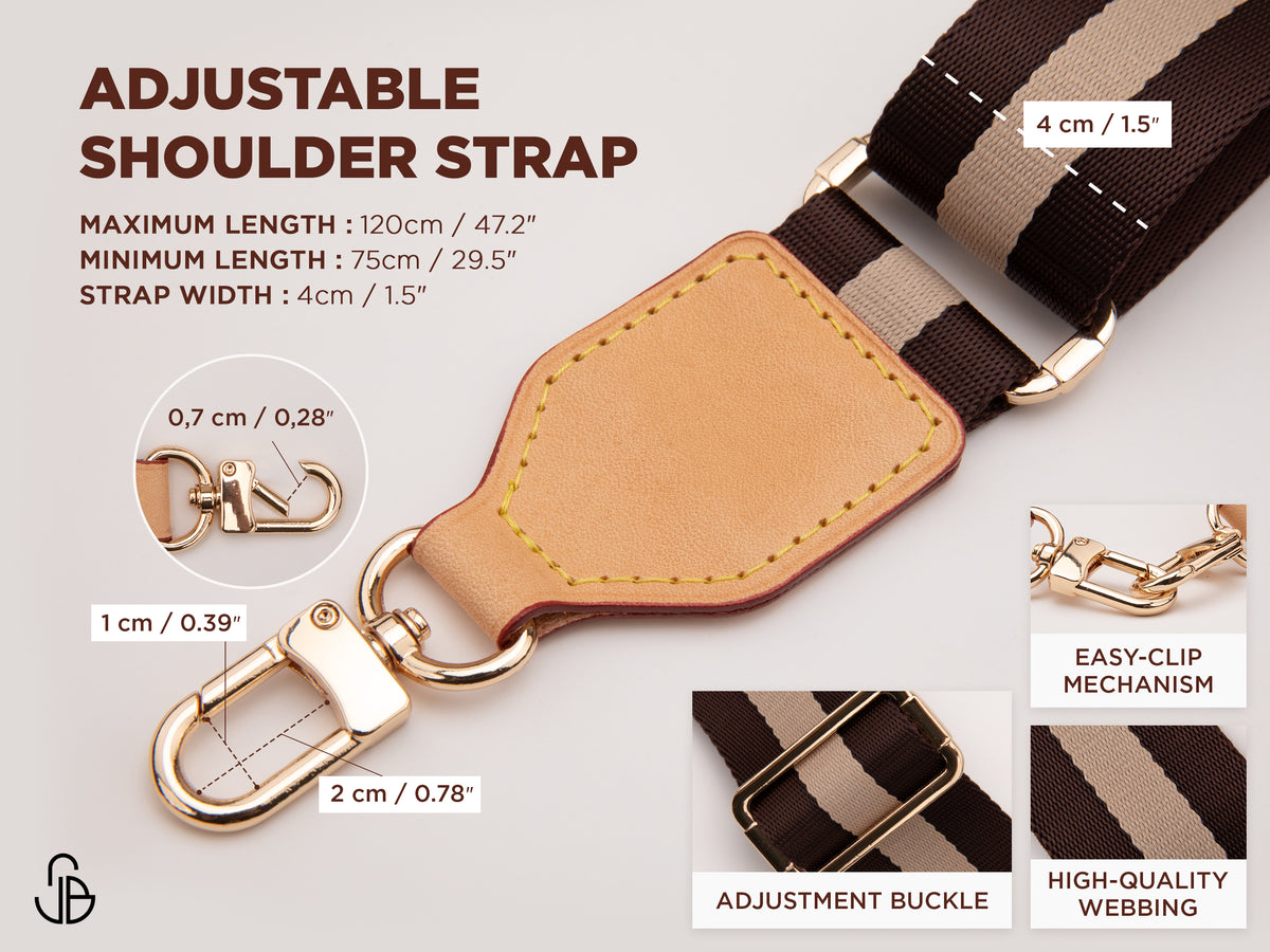 Multi Pochette Bag Strap, Adjustable Wide Crossbody Replacement Strap, 4cm Shoulder Strap