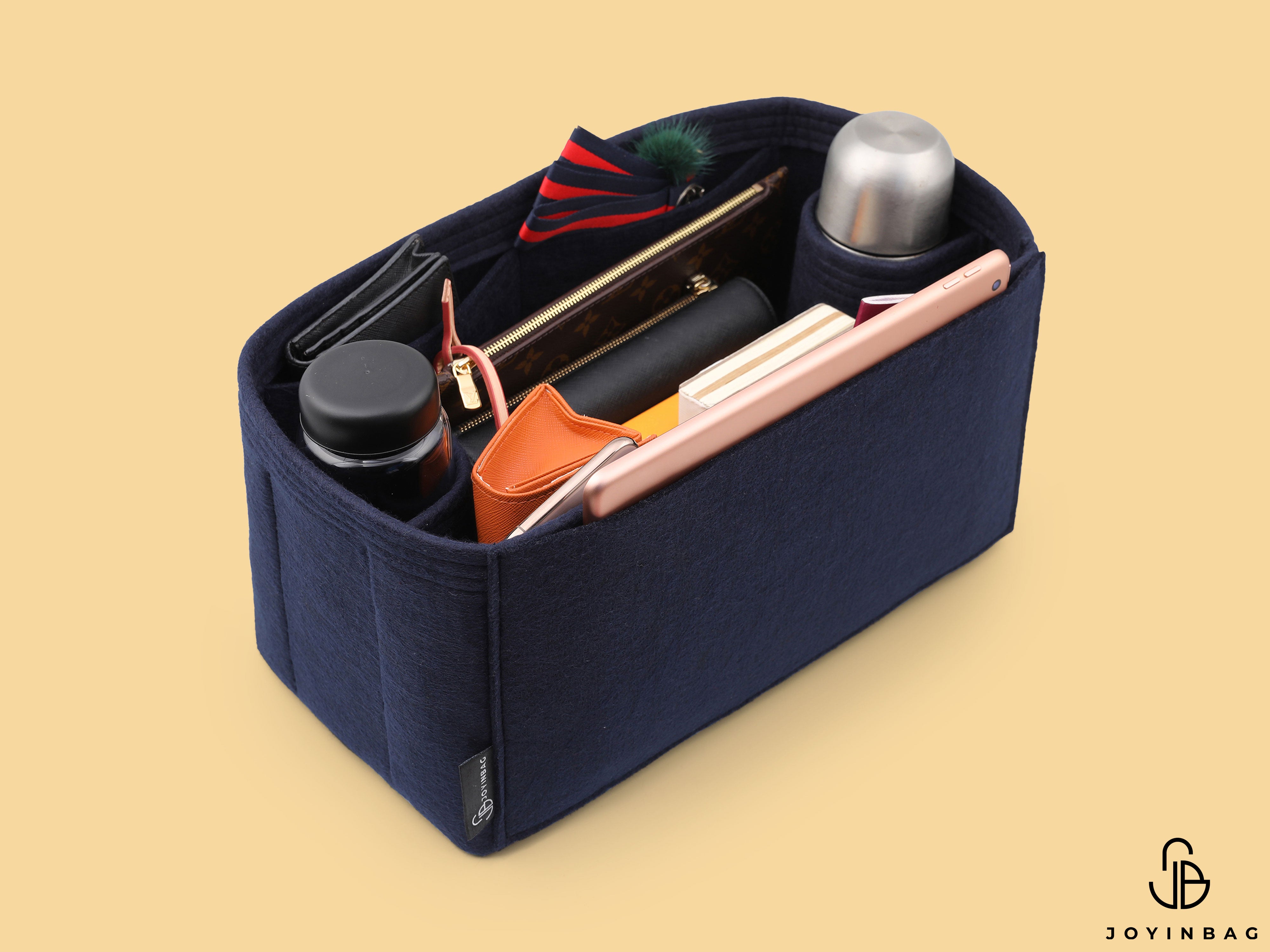Purse Organizer Insert for Celine Horizontal Cabas, Bag Organizer with  Zipper Middle Pouch and Double Bottle Holders
