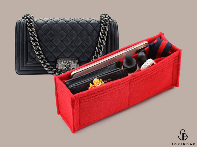 Bag Organizer for Chanel Boy Bag New Medium (28cm|11) - Premium Felt  (Handmade/20 Colors)