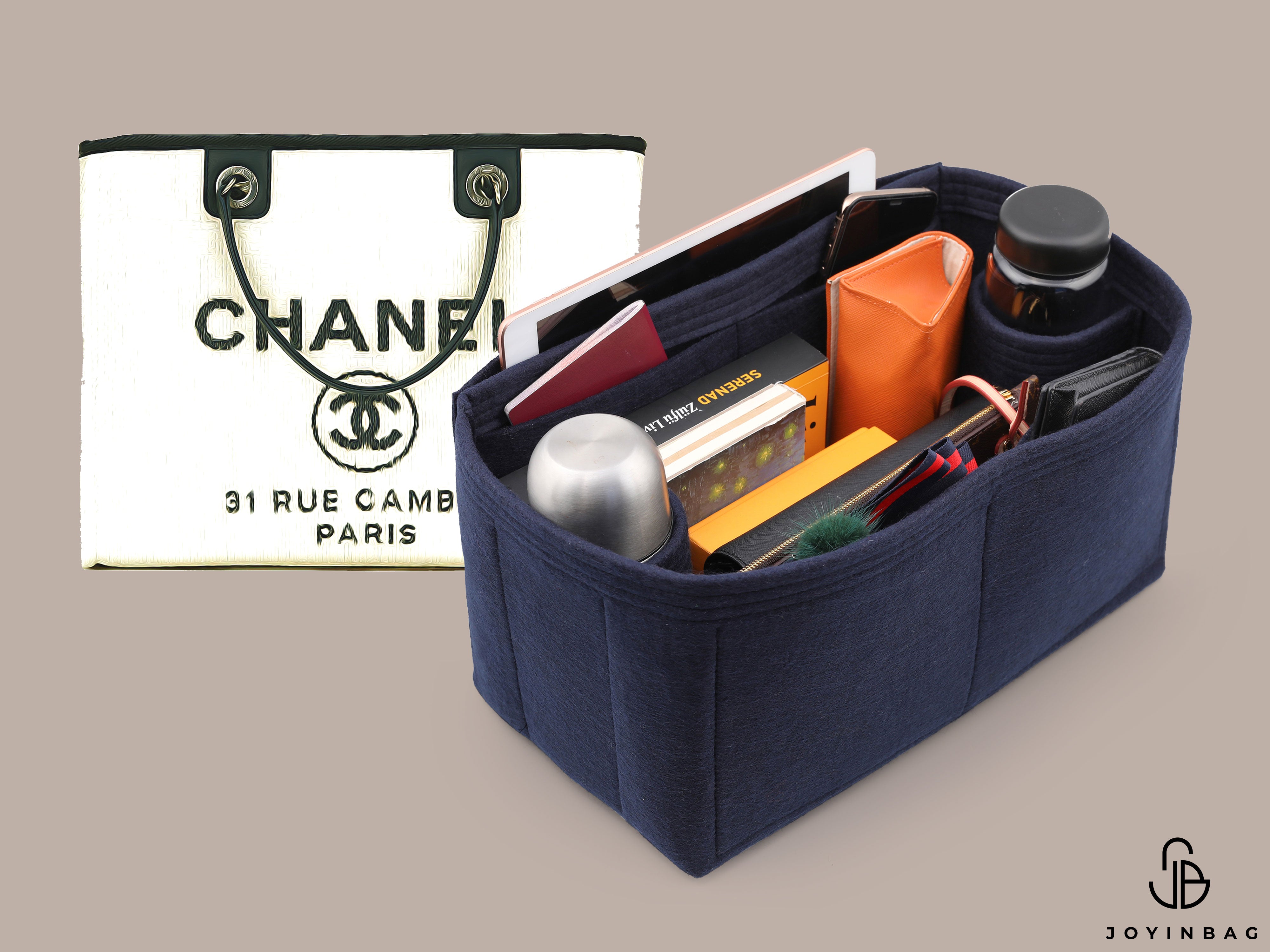 Tote Bag Organizer For Chanel Deauville Canvas Small Bag with Double B