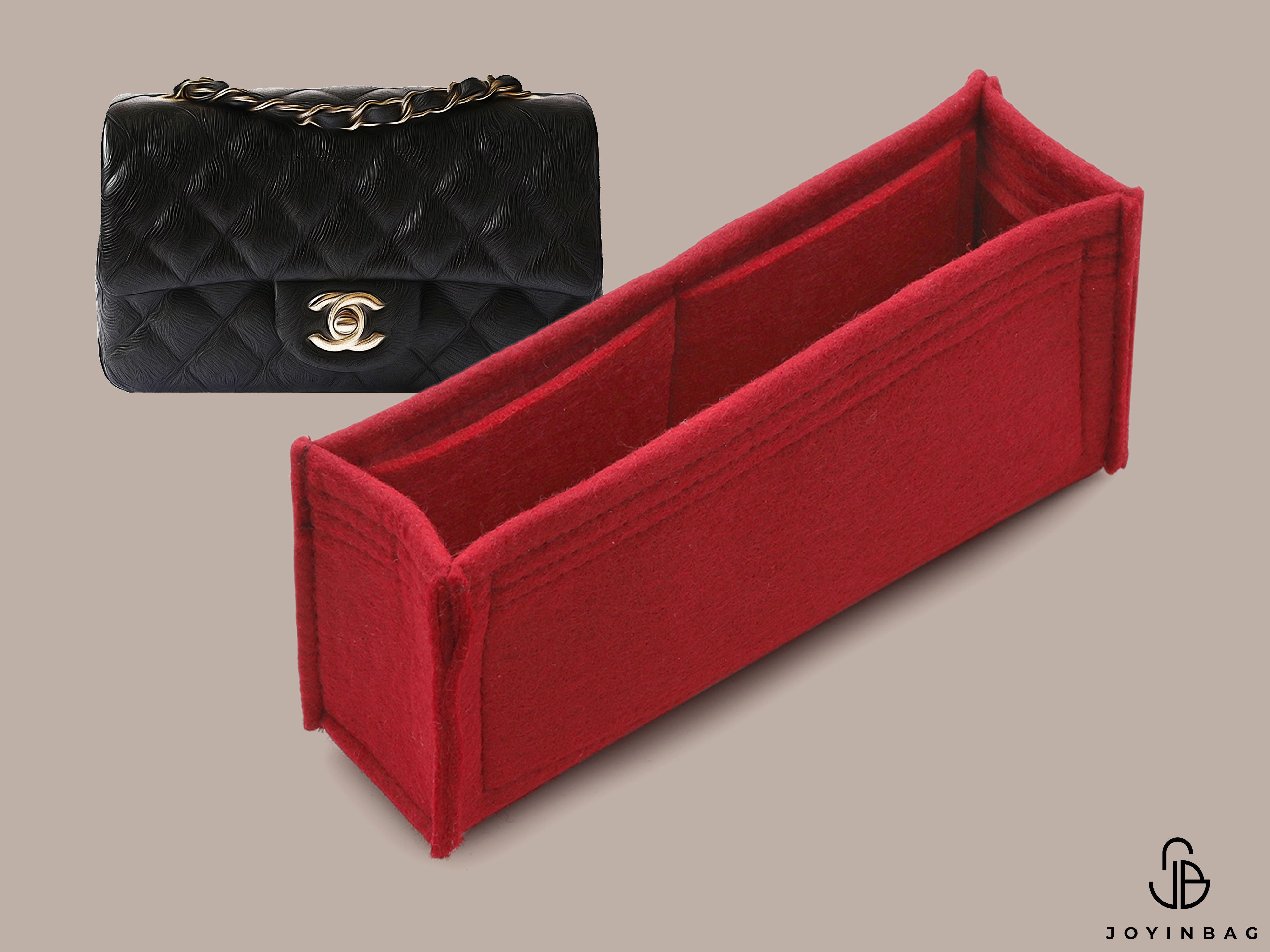 Zoomoni Premium Bag Organizer for Chanel Classic Flap Mini Square (17cm)  Bag (Handmade/20 Color Options) [Purse Organiser, Liner, Insert, Shaper]