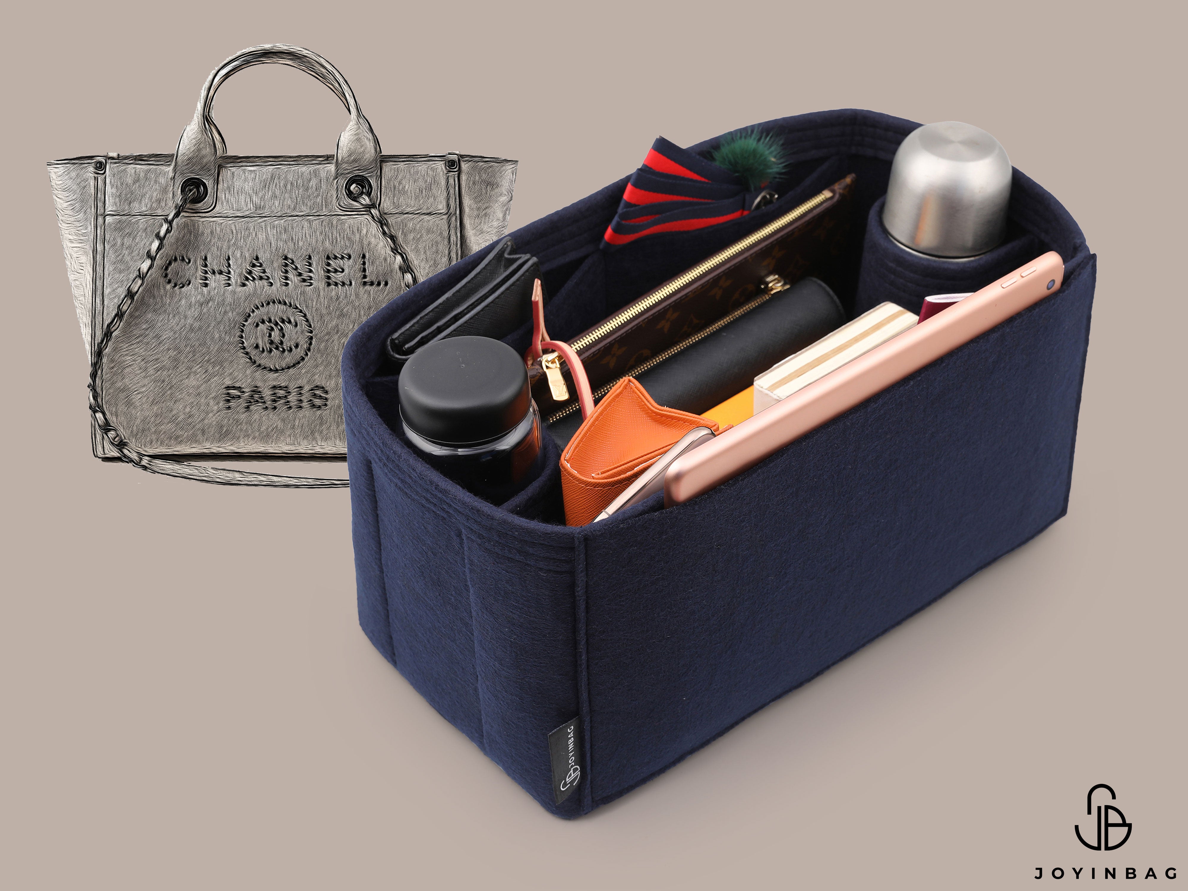Tote Bag Organizer For Chanel Deauville Leather Small Bag with Single  Bottle Holders