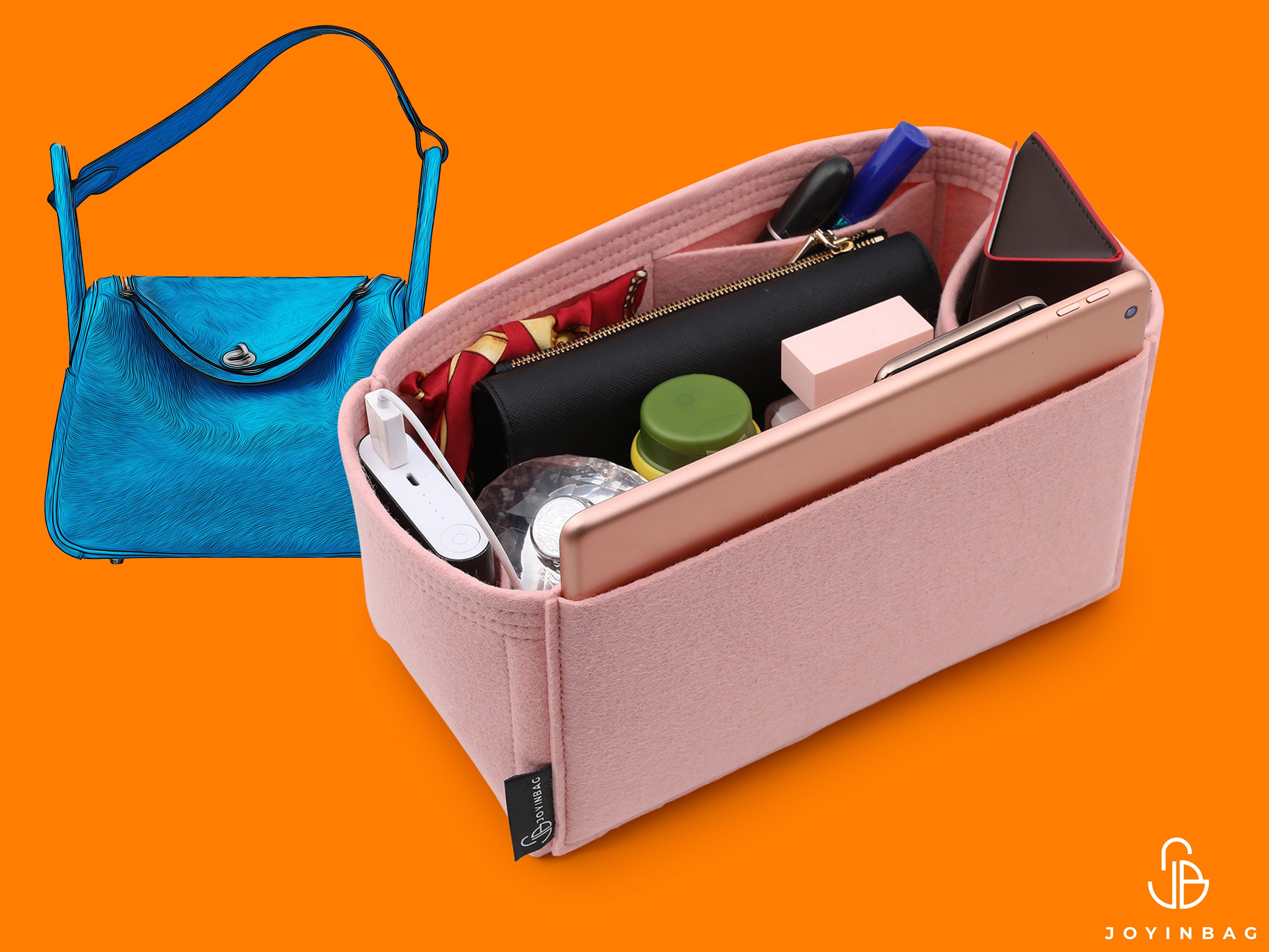 Tote Bag Organizer For Hermes Lindy 34 Bag with Single Bottle Holder