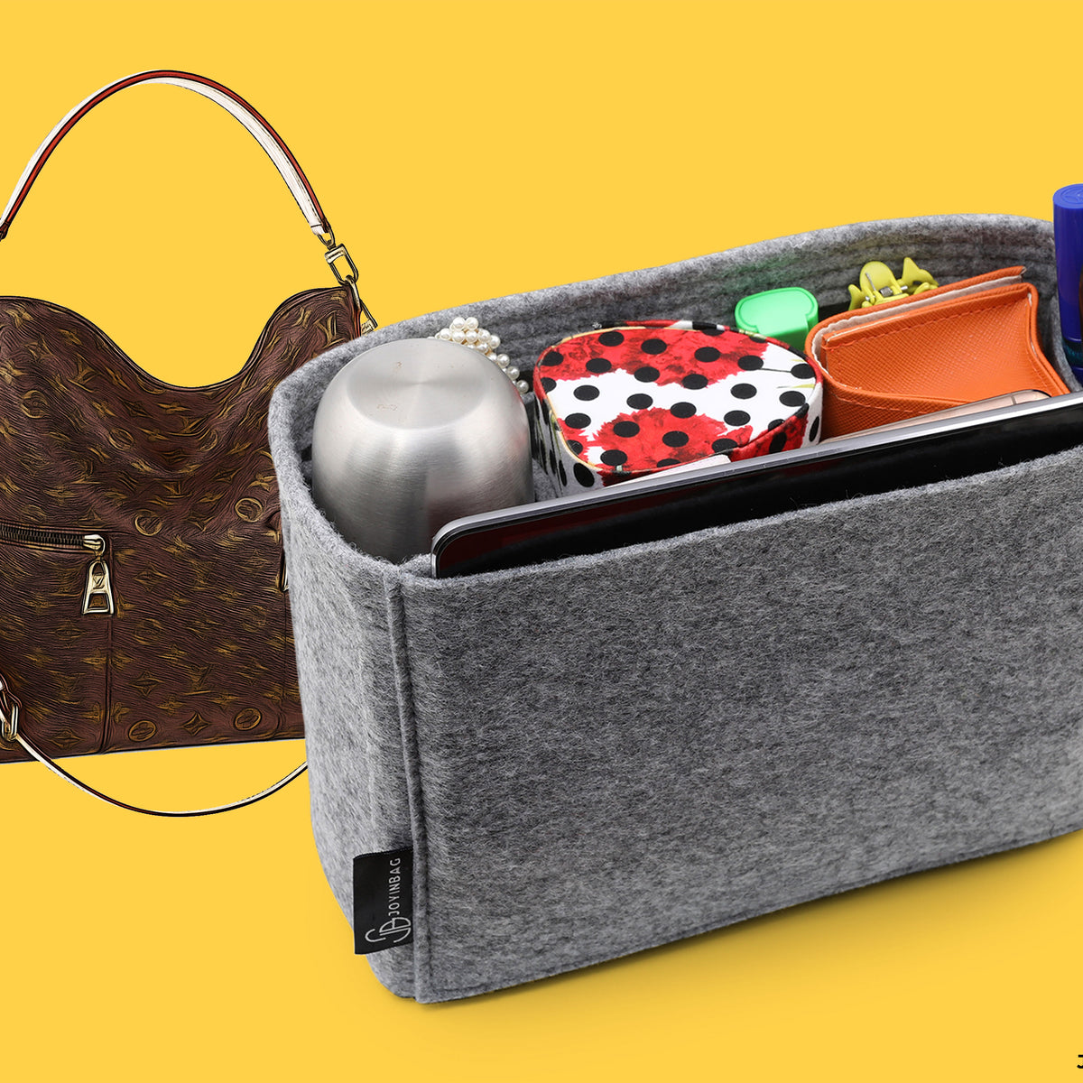 Tote Bag Organizer For Louis Vuitton Melie with Single Bottle Holder