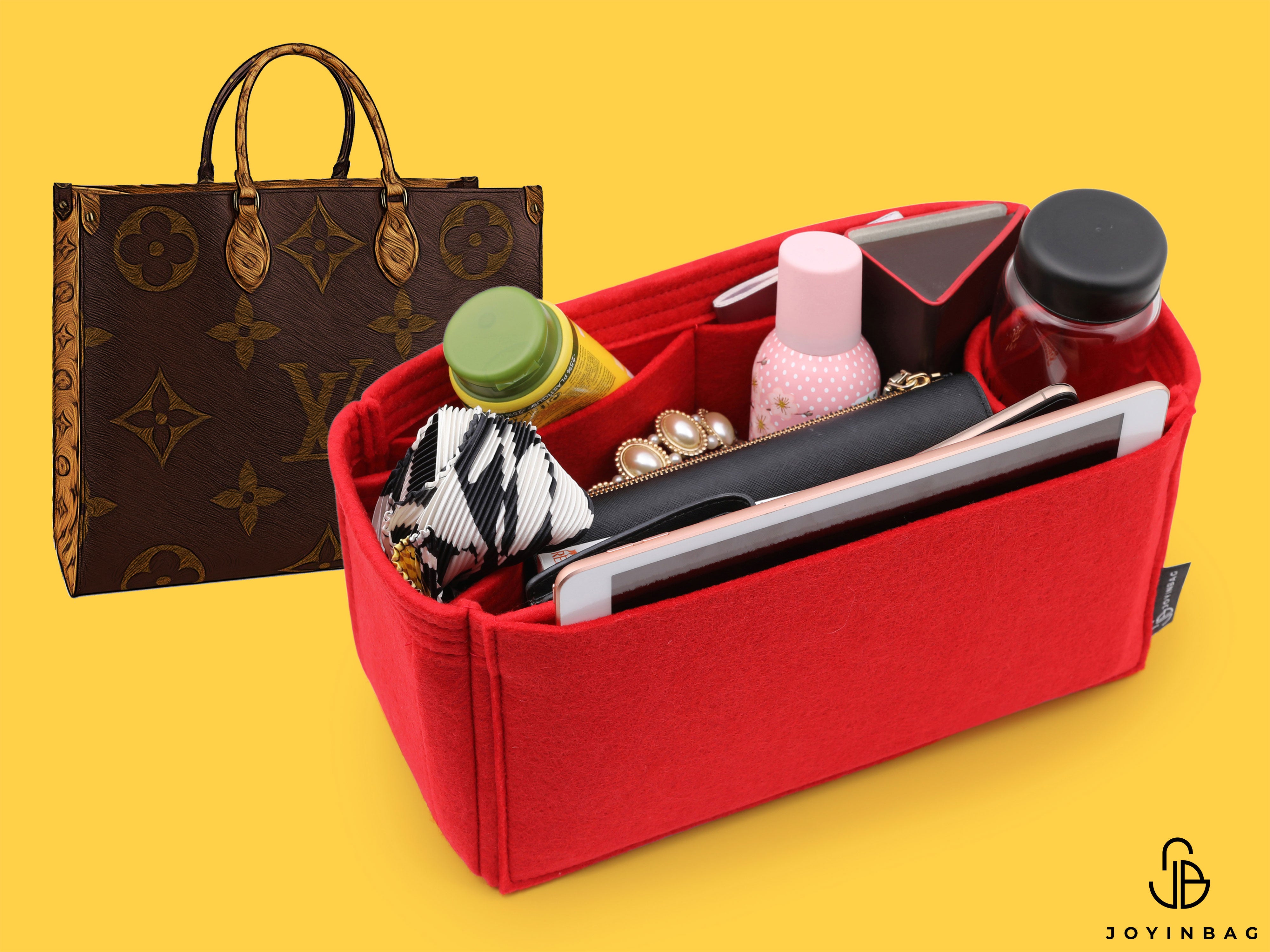 Handbag Organizer For Louis Vuitton Onthego MM Bag with Double Bottle